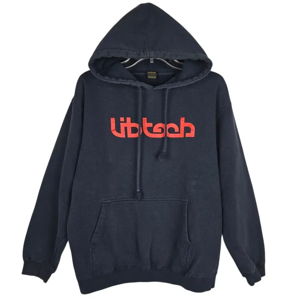 Vtg Lib Tech Skateboard Hoodie Sz S Black Streetwear Grunge Y2K Skater